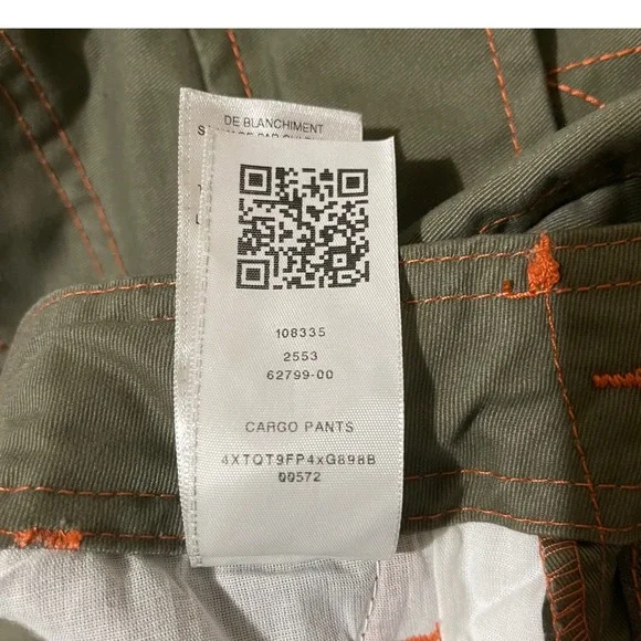 True Religion Mens Cargo Pants Kalamata Papaya Orange Contrast Stitch Size 28 - Picture 8 of 12